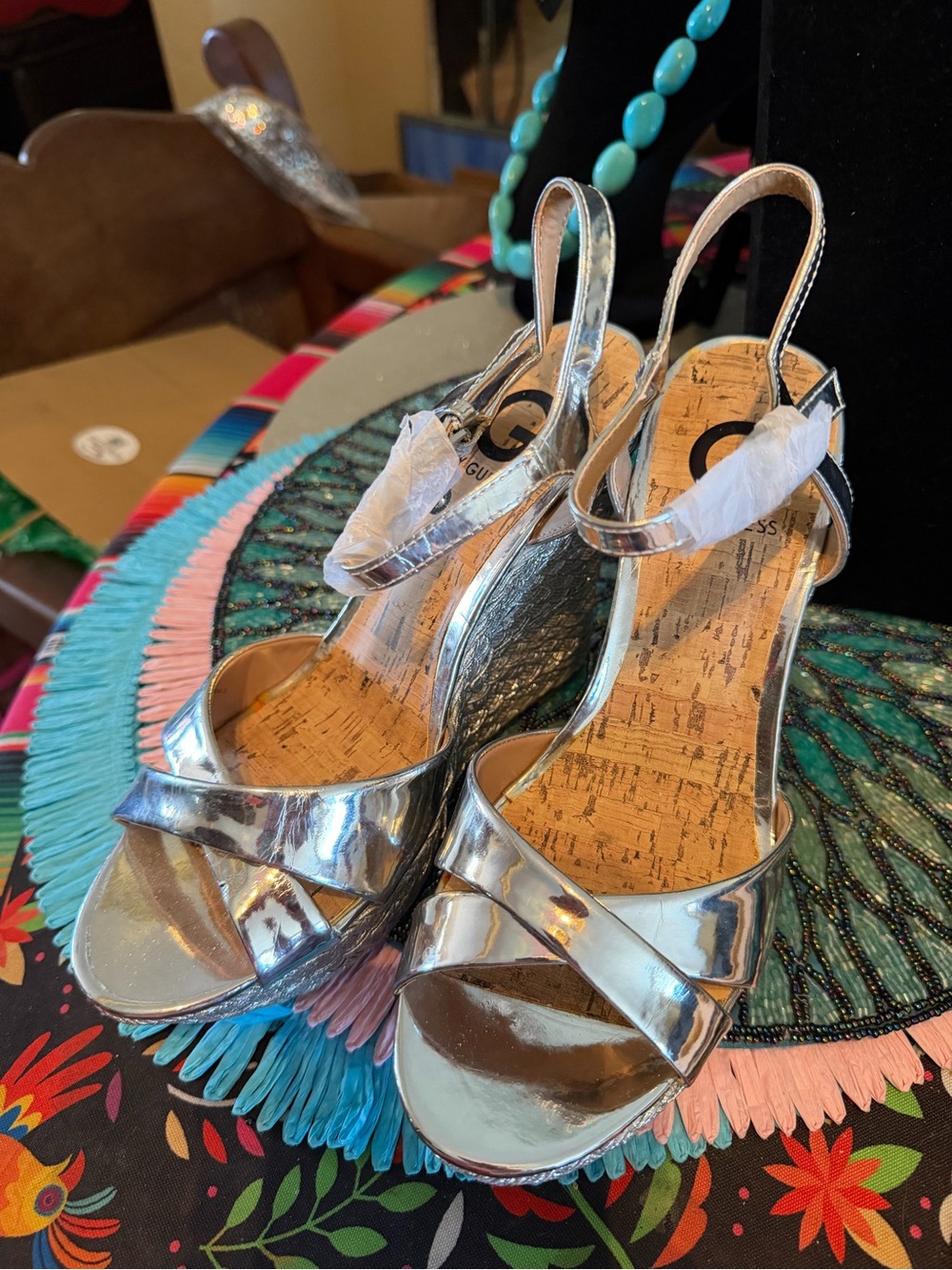 New Gorgeous Silver Wedges